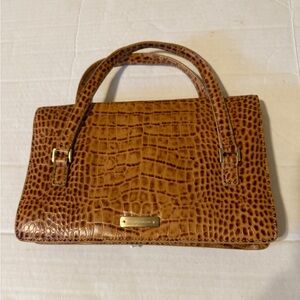 Antonio Melani brown crocodile-embossed leather handbag,